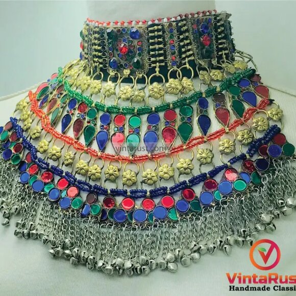 Colorful Choker Necklace, Boho Statement Necklace, Boho Chic Necklace - Picture 2 of 11